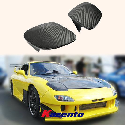 Free Shipping For Mazda RX-7 FD RX7 FD3S OEM Carbon Fiber Front Bumper Headlight Cover Pair