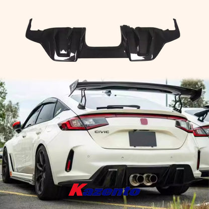 Free Shipping For Honda Type R 2023-24 FL5 Hatchback KZ Style Carbon Fiber Rear Lip Diffuser