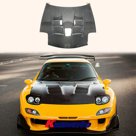 Free Shipping For Mazda RX-7 FD RX7 FD3S RE Style Carbon Fiber Front Vented Bumper Hood Bonnet