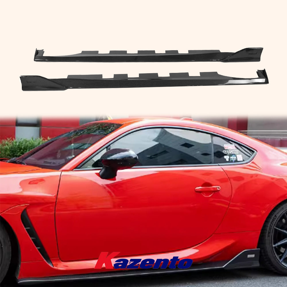 Free Shipping For Toyota 2022-2023 GR86 BRZ ZD8 TM Style Carbon Fiber Side Skirts Add On Pair