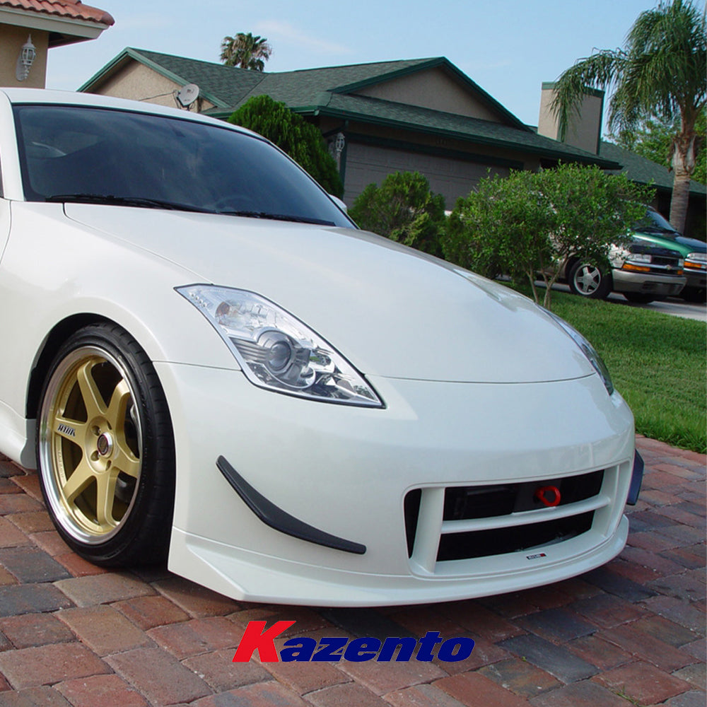 Free Shipping For Nissan Z33 350Z 2003-08 NIS 2 Carbon Fiber Front Bumper Canard Splitter Pair