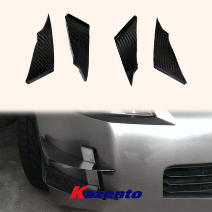 Free Shipping For Nissan 350Z Z33 03-05 Carbon Fiber Front Bumper Canard Splitters Addon 4pcs