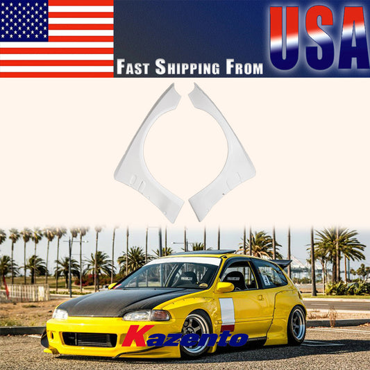 (US Instock Free Shipping) For Honda Civic 5th Gen EG 91-95 Hatchback RB FRP Unpaint Wide Body Front Fender