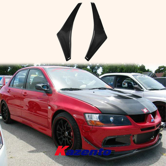 Free Shipping For Mitsubishi Evolution EVO 8 03-05 Carbon Fiber VS Style Front Bumper Canards