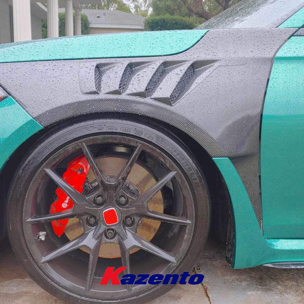 Free Shipping For Honda Civic Type R FL5 KZ Style Carbon Cooling Vented Front Fender 2pcs