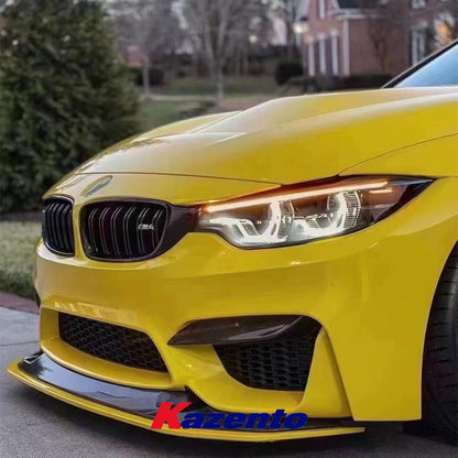 Free Shipping For BMW 2015-2020 Real F82 M4 Carbon Fiber Front Bumper Lip Splitters 2pcs