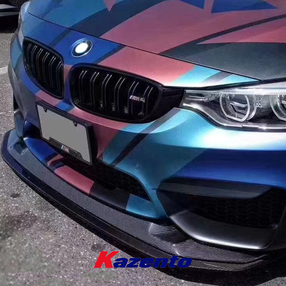 Free Shipping For BMW 2015-2020 Real F82 M4 Carbon Fiber Front Bumper Lip Splitters 2pcs