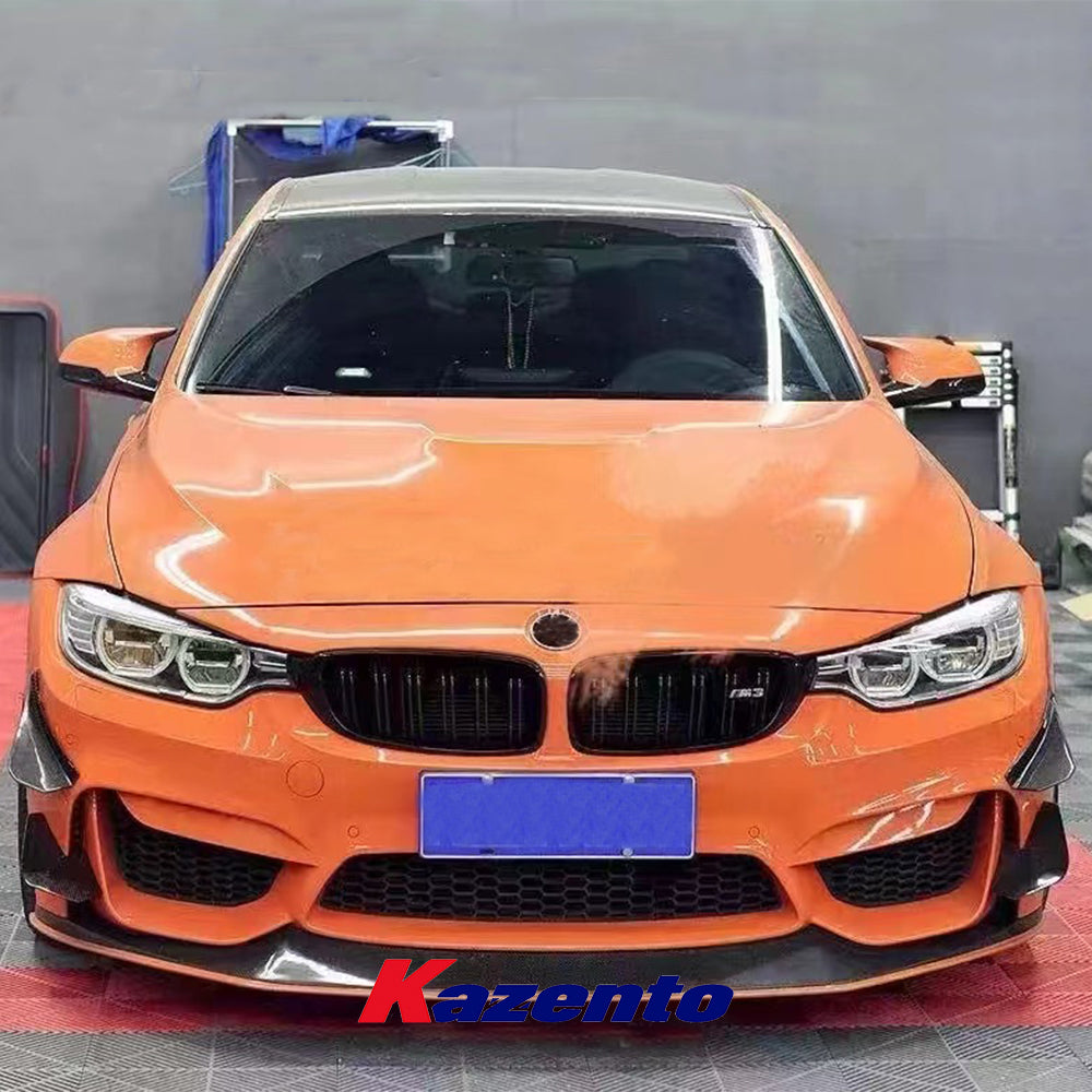 Free Shipping For BMW 2015-2020 Real F82 M4 Dry Carbon Fiber Front Bumper Side Canards