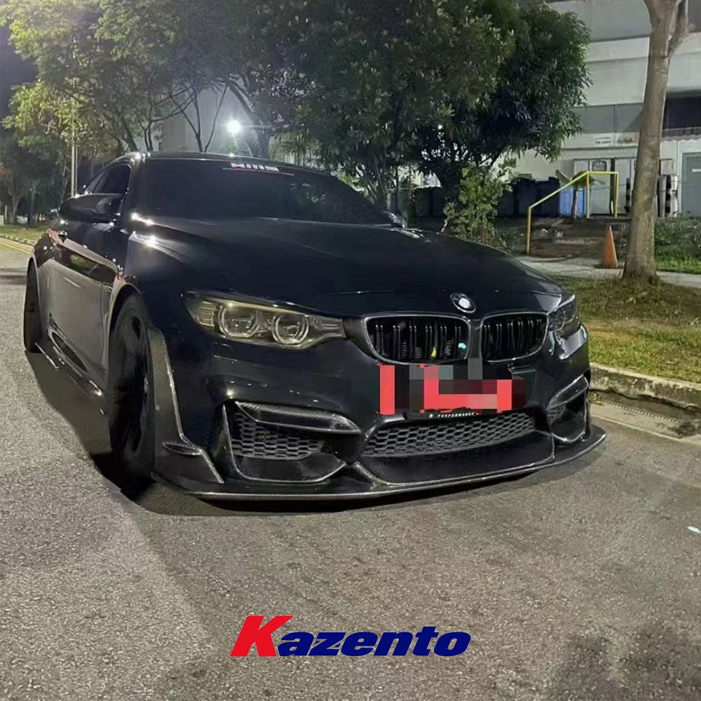 Free Shipping For BMW F80 F82 Real M4 SUP Style Carbon Fiber Front Bumper Bottom Lip 3PC