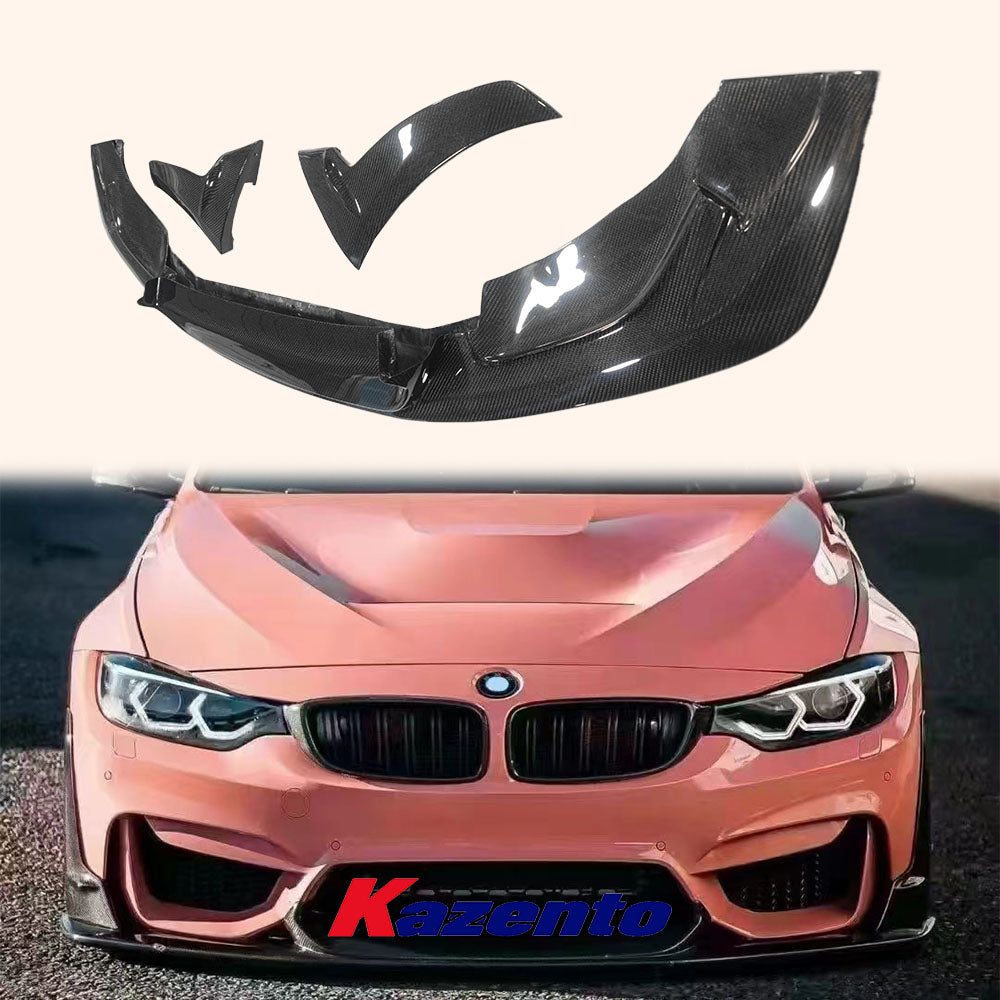 Free Shipping For BMW F80 F82 Real M4 SUP Style Carbon Fiber Front Bumper Bottom Lip 3PC