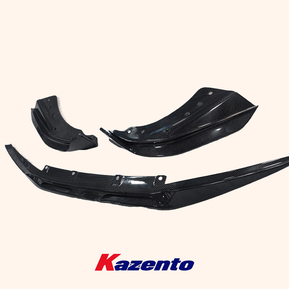 Free Shipping For BMW G22 Coupe 4 Ser 2021-2024 Dry Carbon Fiber Front Bumper Bottom Lip 3PC