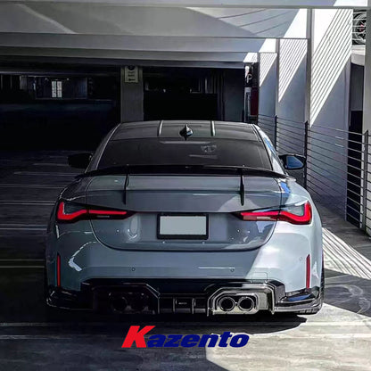 Free Shipping For BMW G80 M3 G82 M4 AD Style Dry Carbon Fiber Rear Trunk Spoiler Wing Set