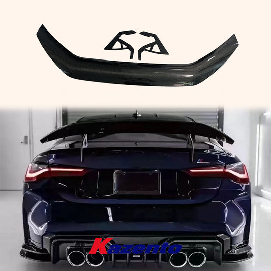 Free Shipping For BMW G80 M3 G82 M4 AD Style Dry Carbon Fiber Rear Trunk Spoiler Wing Set