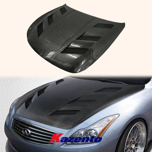 Free Shipping For Infiniti G37 2 Door (Coupe Only) KZ Style Carbon Fiber Front Hood Bonnet (Sea Ship Free Shipping)