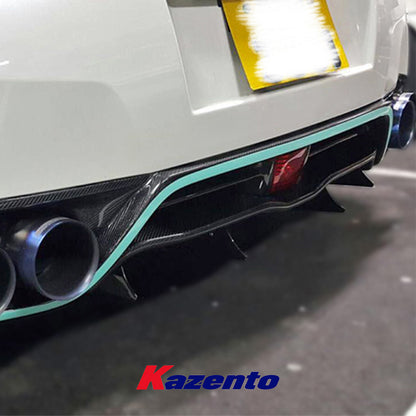 Free Shipping For Nissan GTR R35 08-11 13-Ver VR Style Carbon Rear Bumper Under Skirt Diffuser