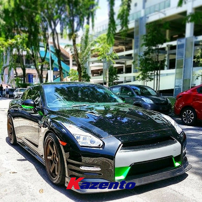 Free Shipping For Nissan GTR R35 08-11 KAN Style Carbon Fiber Front Bumper Bottom Lip Splitter