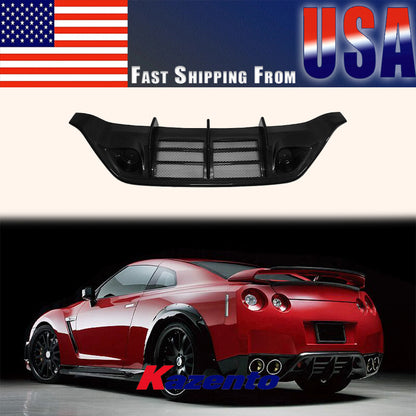 (US Instock Free Shipping) For Nissan GTR R35 08-16 Wald Style Rear Bumper Under Diffuser Lip Spoiler