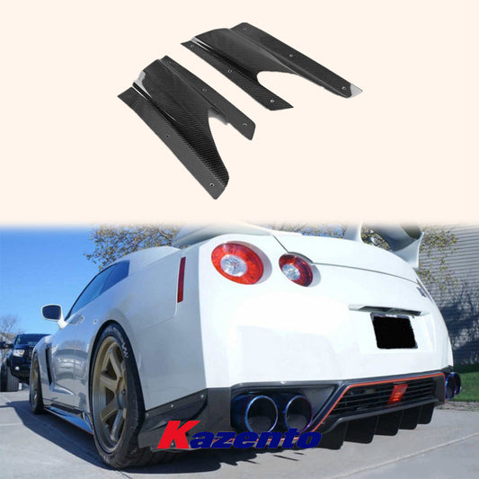 Free Shipping For Nissan GTR R35 13-18 VR Style Carbon Fiber Rear Under Skirt Side Air Shroud