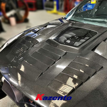 Free Shipping For Nissan GTR R35 CBA DBA CLR Style Vented Clear Glass Carbon Fiber Front Hood (Free Ship By Sea Door To Door)