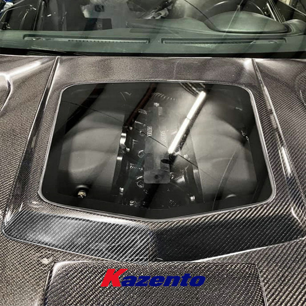 Free Shipping For Nissan GTR R35 CBA DBA CLR Style Vented Clear Glass Carbon Fiber Front Hood (Free Ship By Sea Door To Door)