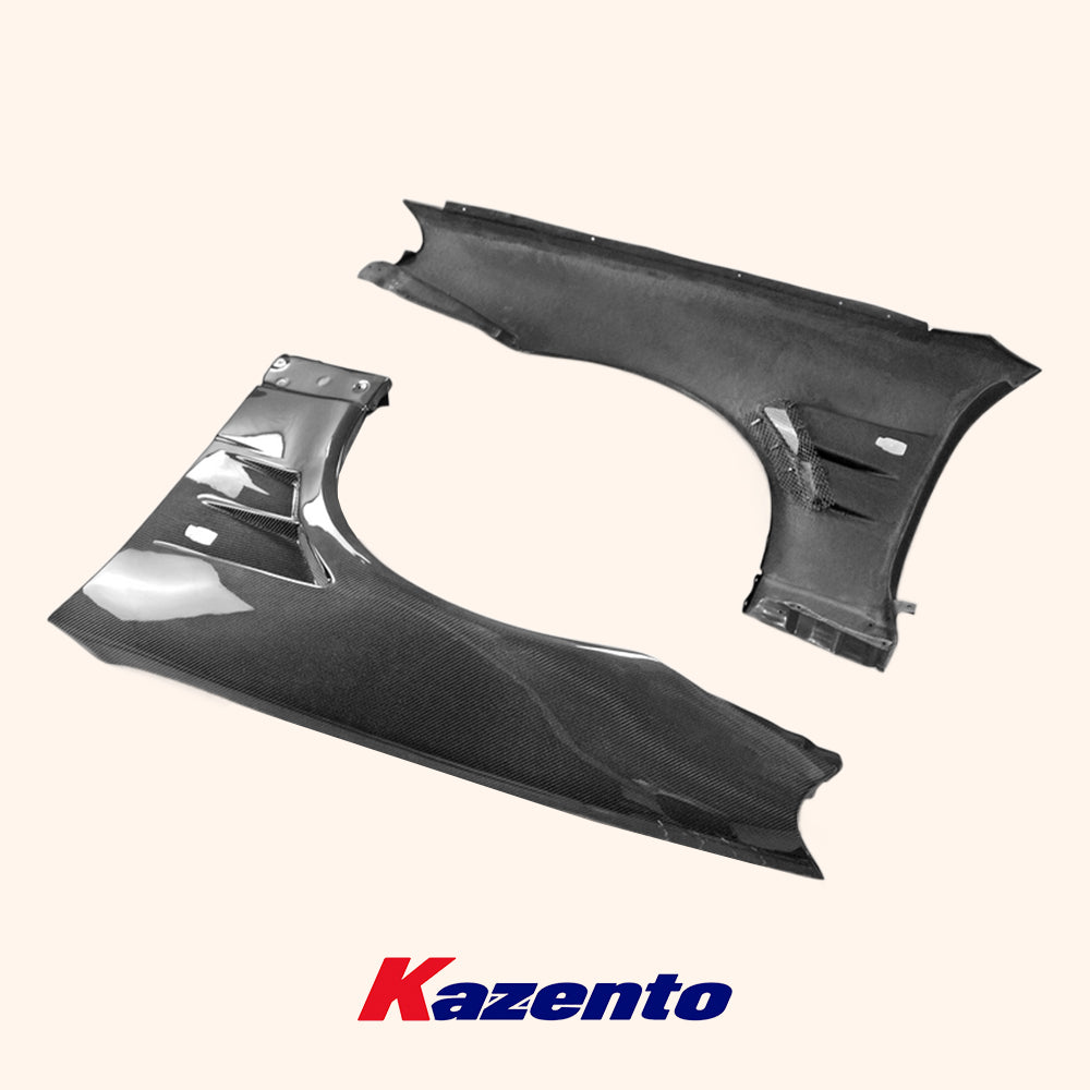 Free Shipping For Nissan Skyline R34 (GTR Only) BN Style Carbon Fiber Vented Front Fender Pairs