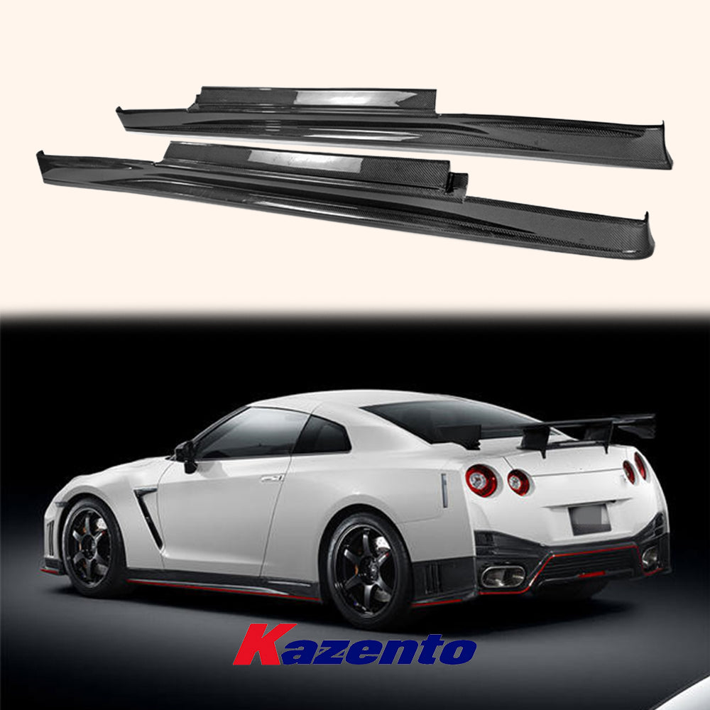 Free Shipping For Nissan R35 GTR (2012 on) NIS Style Carbon Fiber Side Skirt Pair Body Kits