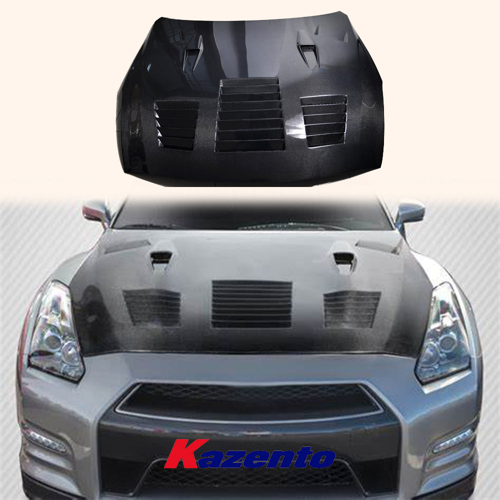 Free Shipping For Nissan R35 GTR 08-16 GT Style Carbon Fiber Front Bumper Hood Bonnet Body Kit