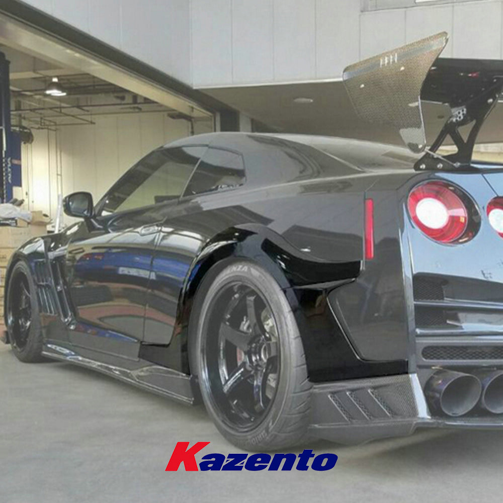 Free Shipping For Nissan R35 GTR 08-17 TS Style Carbon Fiber Rear Fender Flares Arches Add On