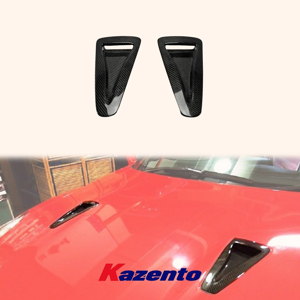 Free Shipping For Nissan R35 GTR 2008-2023 KZ Carbon Fiber Front Hood Bonnet Vents Ducts Pair