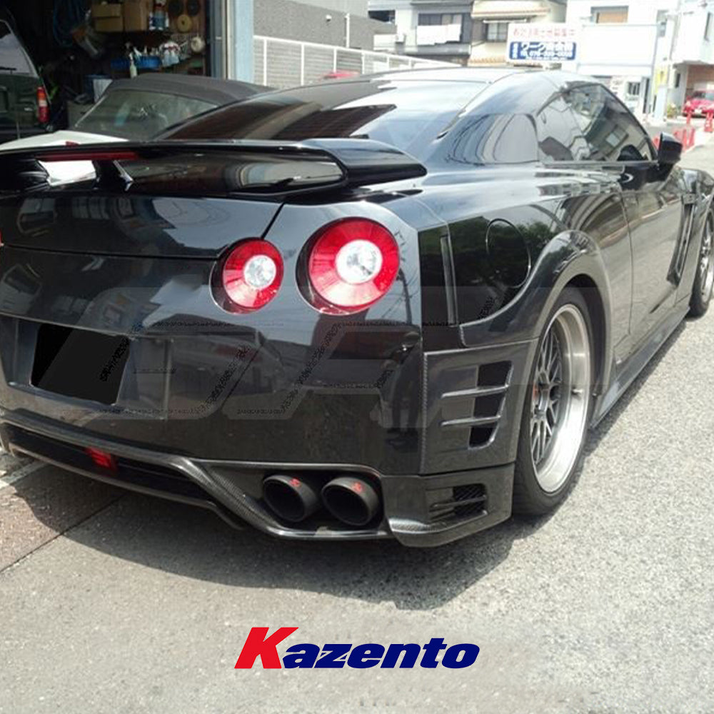 Free Shipping For Nissan R35 GTR TOPS Style Carbon Rear Fender Bumper Add On Splitter Flare