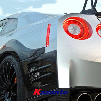 Free Shipping For Nissan R35 GTR TOPS Style Carbon Rear Fender Bumper Add On Splitter Flare