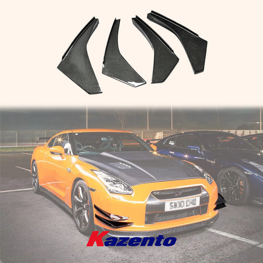 Free Shipping For Nissan R35 GTR (12-16 Late Model OE Bumper Only) Carbon Front Bumper Canard