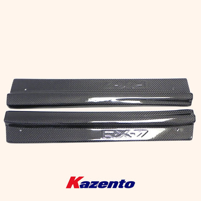 Free Shipping For Mazda RX-7 FD RX7 FD3S KZ Style Carbon Fiber Side Door Sill Panel Cover Pair