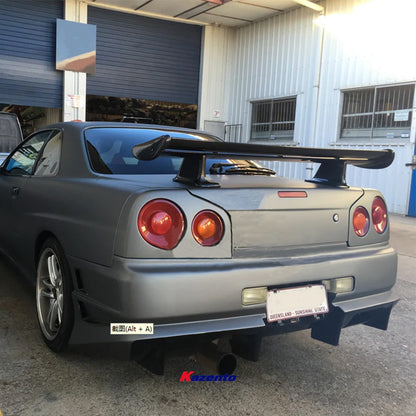 Free Shipping For Nissan Skyline R34 GTR GTT OE Style Carbon Fiber Rear Trunk Boot Spoiler Wing Set