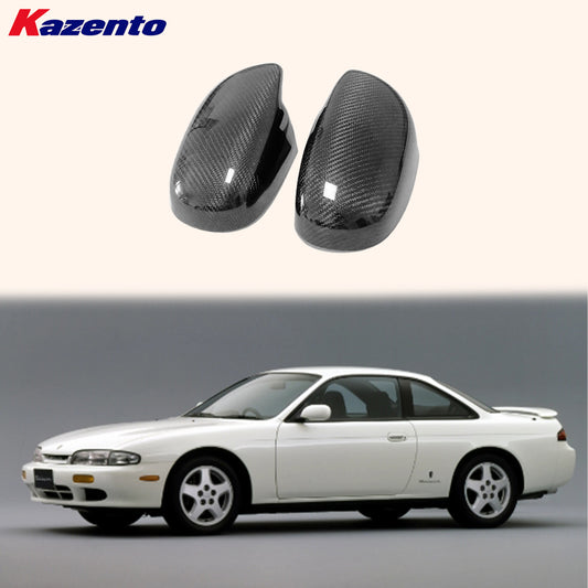 Free Shipping For Nissan Silvia S14 200SX Coupe 2D 93-98 KZ Style Carbon Side Mirror Cover