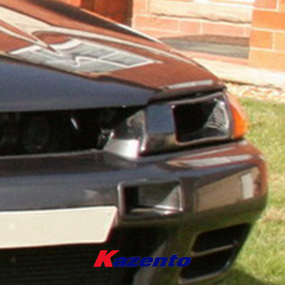 Free Shipping For Nissan Skyline R32 GTR GTS KZ Carbon Vented Headlight Cover (LHS One Piece)