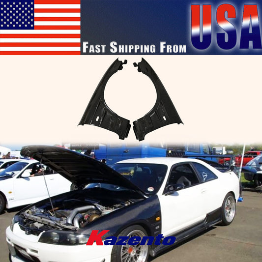 (US Instock Free Shipping) For Nissan Skyline R33 GTR BN Style Carbon Fiber Front Fender Pair Replacement