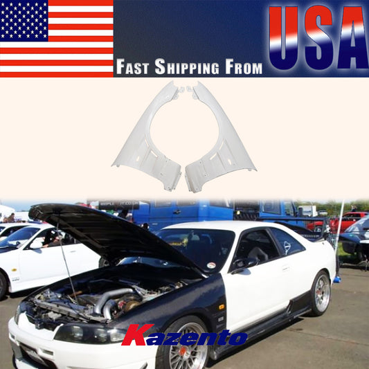 (US Instock Free Shipping) For Nissan Skyline R33 GTR BN Style FRP Unpaint Front Fender Pair Replacement