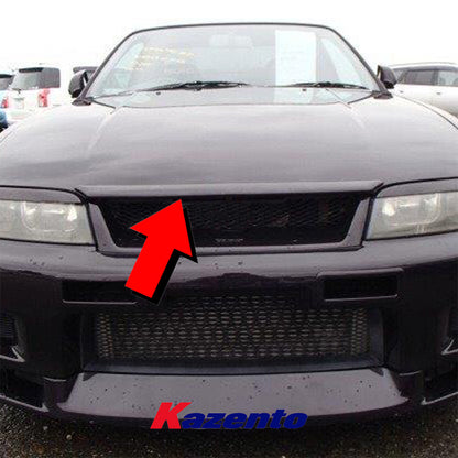 Free Shipping For Nissan Skyline R33 GTR GTS KZ Style Carbon Fiber Front Hood Bonnet Lip