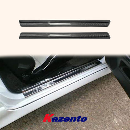 Free Shipping For Nissan Skyline R33 GTS GTR Carbon Fiber Door Sill Plate Panel Cover Pair