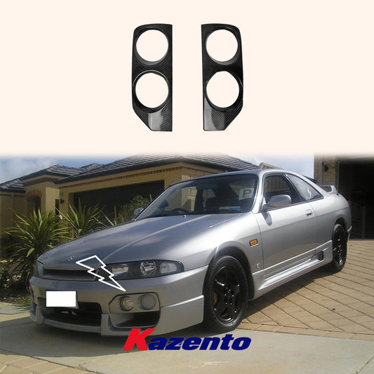 Free Shipping For Nissan Skyline R33 Spec 2 OE Carbon Fiber Front Bumper Fog Light Cover