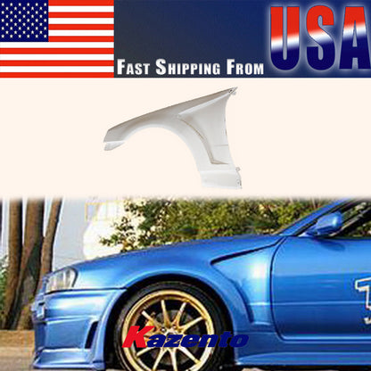 (US Instock Free Shipping) For Nissan Skyline R34 GTR DO Style FRP Unpaint Front Fender Pair Replacement