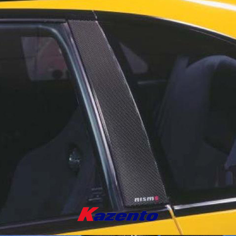 Free Shipping For Nissan Skyline R34 GTR GTT Carbon Fiber Window Side B-Pillar Cover Pair