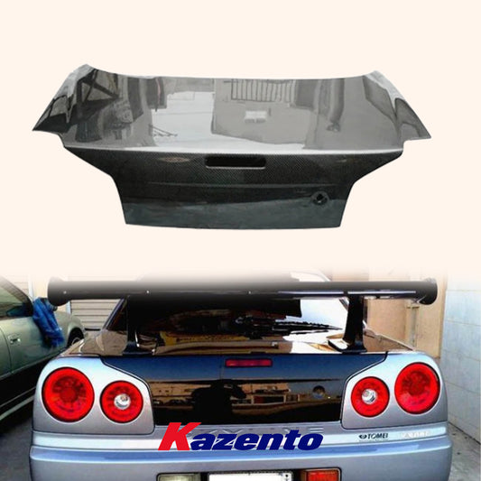 Free Shipping For Nissan Skyline R34 GTR GTT OE Style Rear Trunk Boot Lid Carbon Body Kits