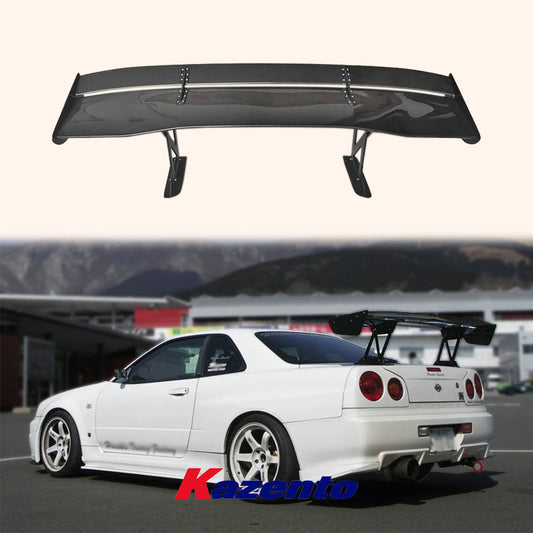 Free Shipping For Nissan Skyline R34 GTR GTT VC Carbon Fiber GT Rear Spoiler (L/160cm+H/29cm)