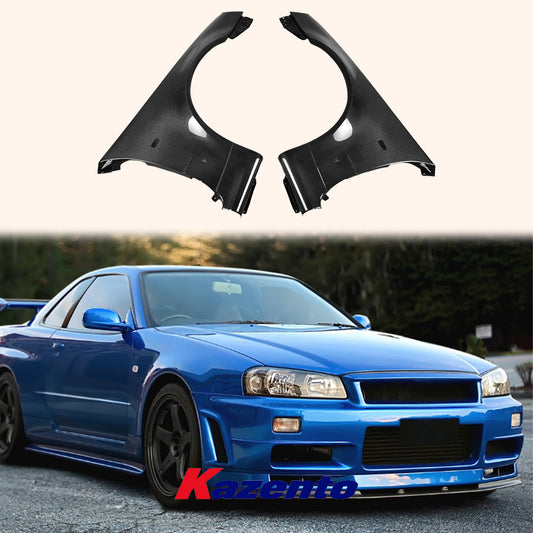 Free Shipping For Nissan Skyline R34 GTR GTT ZT Carbon Front Bumper Fender (can fit on GTT)