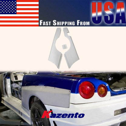 (US Instock Free Shipping) For Nissan Skyline R34 GTT GTR-Style FRP Unpaint Rear Wider Fender Pair