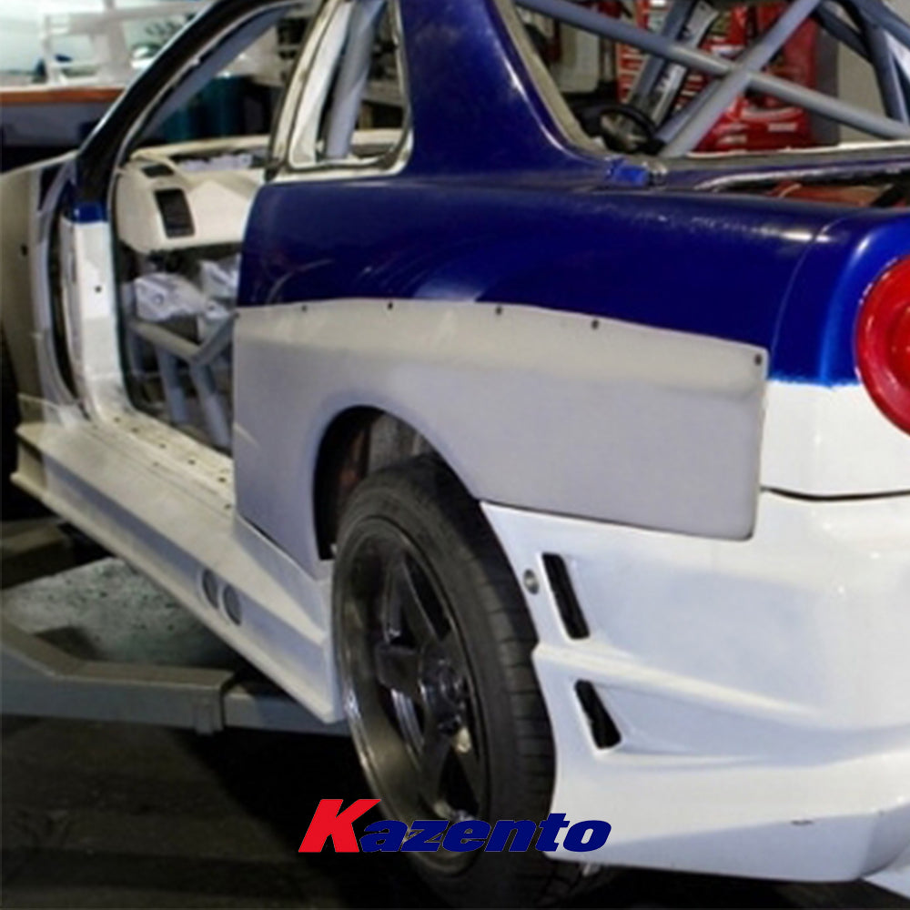 (US Instock Free Shipping) For Nissan Skyline R34 GTT GTR-Style FRP Unpaint Rear Wider Fender Pair