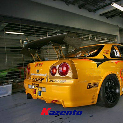 Free Shipping For Nissan Skyline R34 GTT GTR AUTOSLK Style Carbon Rear Trunk GT Wing Spoiler