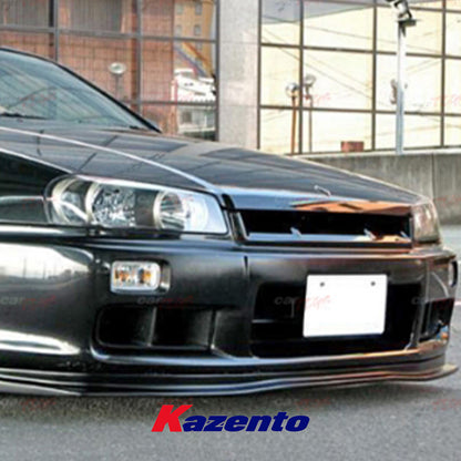 Free Shipping For Nissan Skyline R34 (GTT only) D1 Style Carbon Fiber Front Bumper Bottom Lip